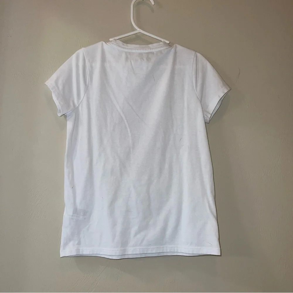 $5 Add On C Monogram White Tee with Embroidered Fireworks Design